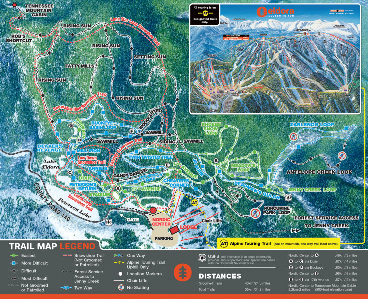 Cross-Country Skiing Trail Map Eldora Nordic Center • Nordic Trail Map