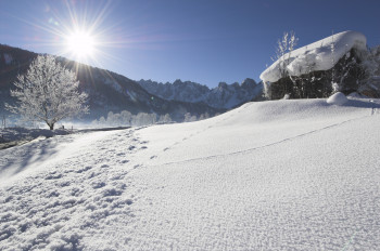 Winter landscape of Gosau at Dachstein