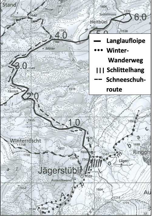 Loipenplan Habkern - Lombachalp Loipe