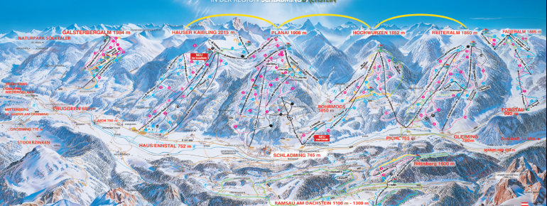 Trail Map Hauser Kaibling Schladming Ski amade