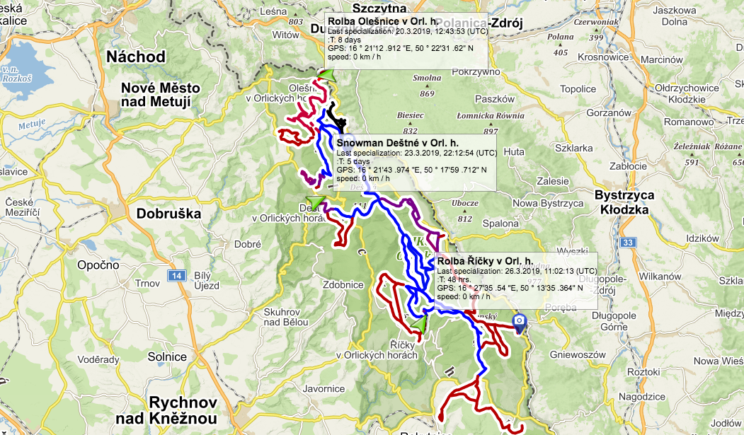 Cross-Country Skiing Trail Map Lasowka Zieleniec • Nordic Trail Map