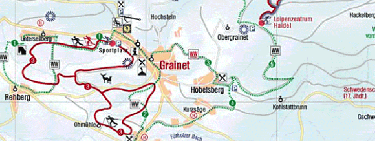 Loipenplan Loipenzentrum Grainet - Obergrainet - Haidel