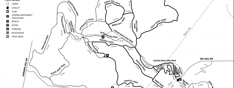 Trail map of Mount Ashwabay Ski and Recration Area