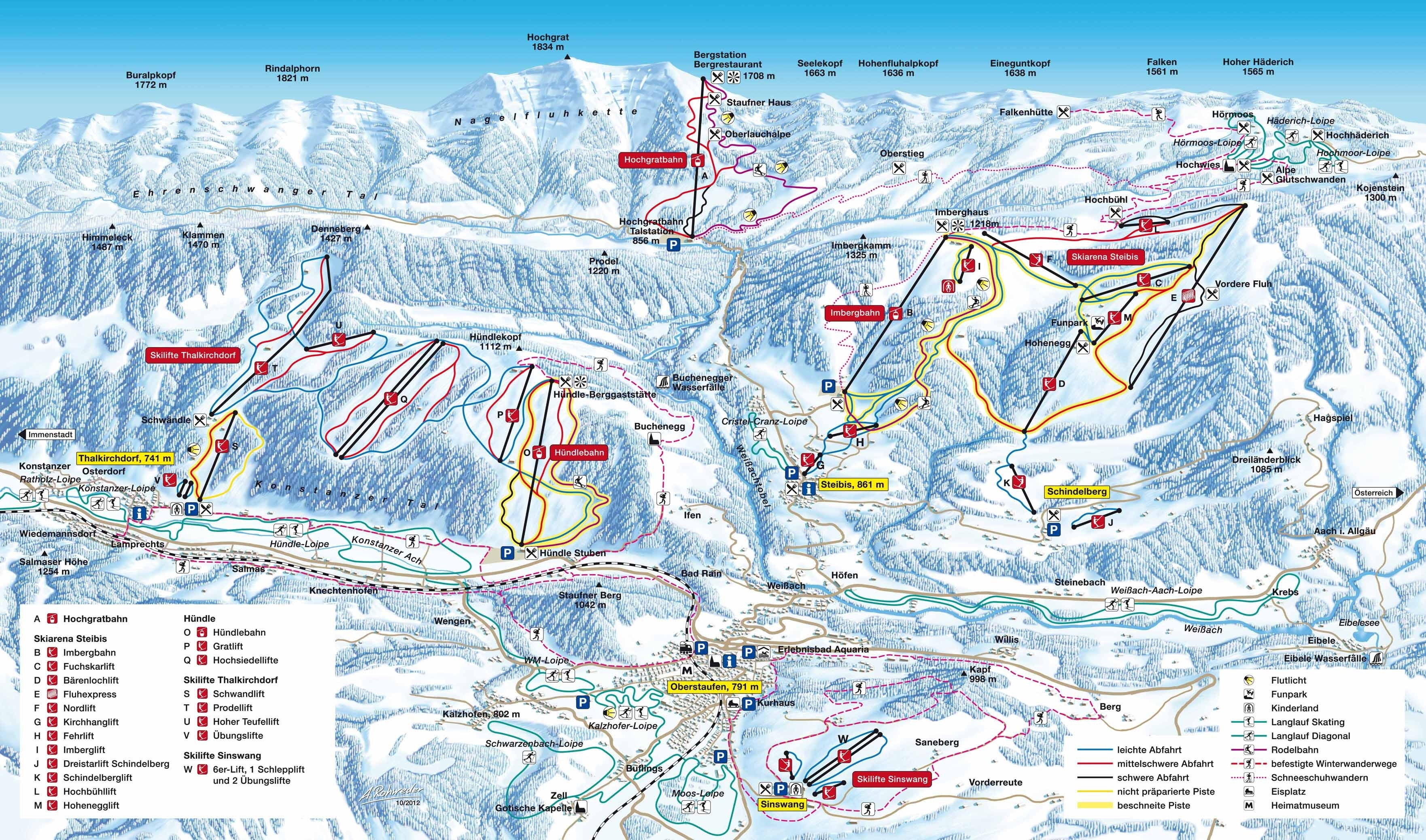 Cross-Country Skiing Trail Map Oberstaufen • Nordic Trail Map