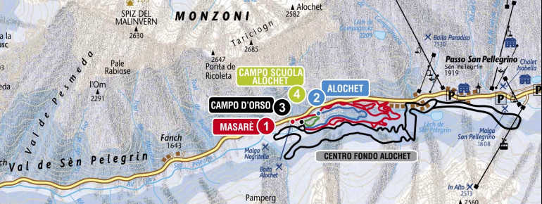 Trail Map Passo san Pellegrino