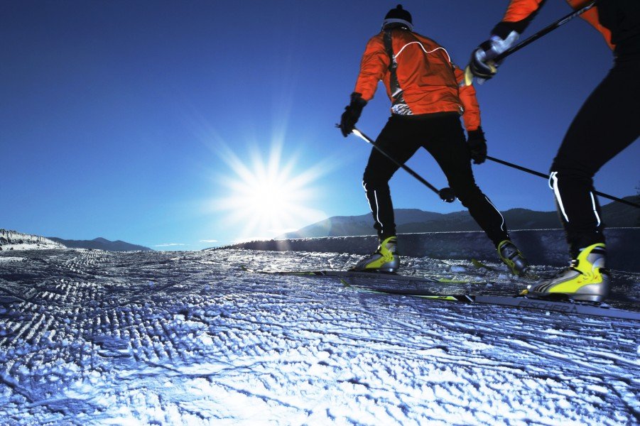 Enjoy the sun while skiing the trails.