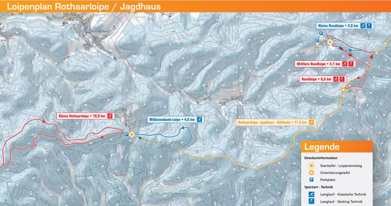 Loipenplan Rothaarloipe Schanze/Jagdhaus