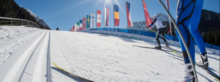 Die Nordic Arena in Toblach ist Austragungsstätte internationaler Weltcuprennen.