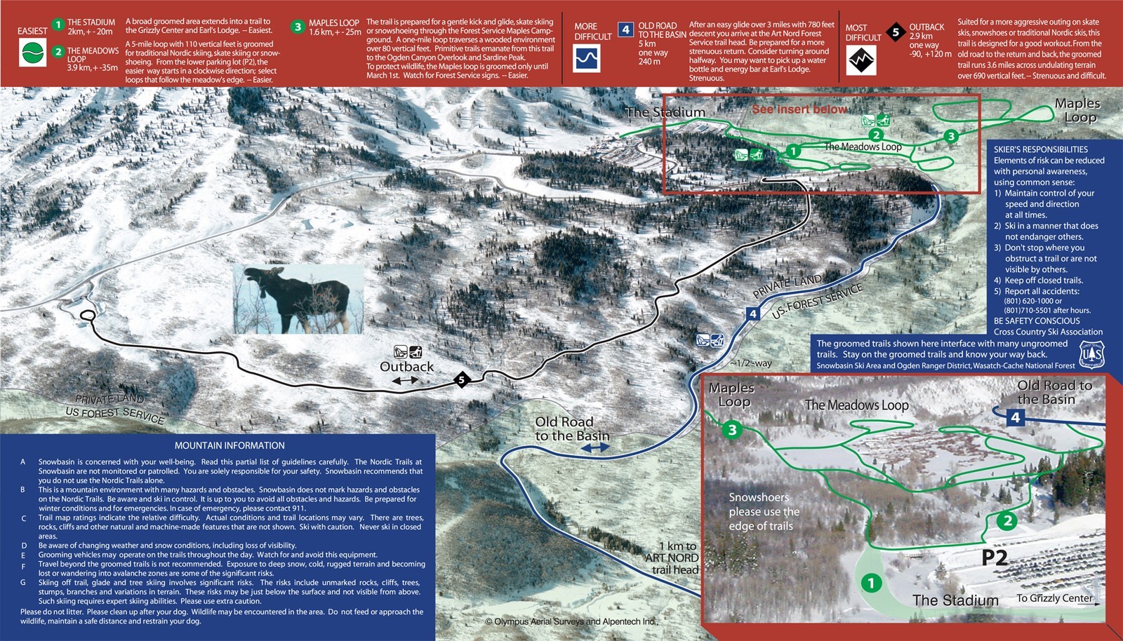 Cross-Country Skiing Trail Map Snowbasin • Nordic Trail Map