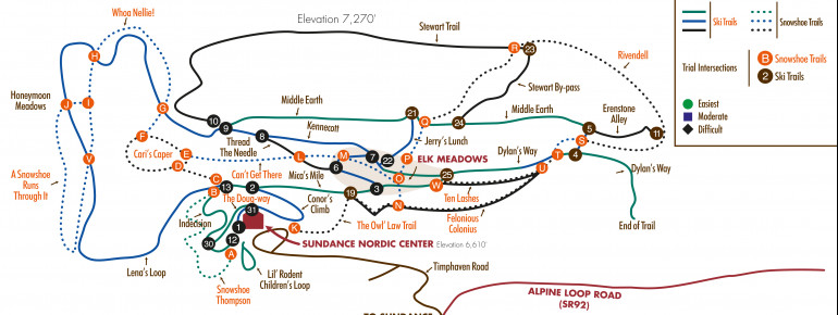 Trail Map Sundance Nordic Center