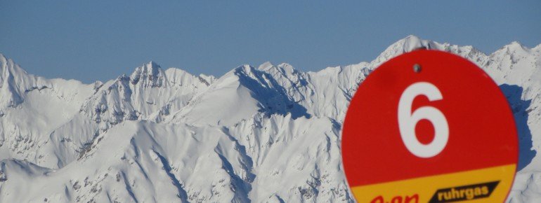 Piste Nr 6 am Glungezer mit wunderbarem Ausblick zum Karwendel