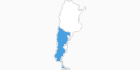 Karte der Skigebiete in Patagonien