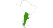Karte der Langlauf in Argentinien