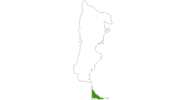 Karte der Langlauf in Feuerland / Tierra del Fuego