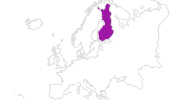 Karte der Unterkünfte in Finnland