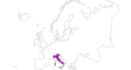 Karte der Unterkünfte in Italien