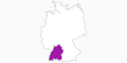 Karte der Pensionen in Baden-Württemberg