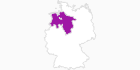 Karte der Unterkünfte in Niedersachsen