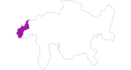 Karte der Jugendherbergen in Disentis Sedrun