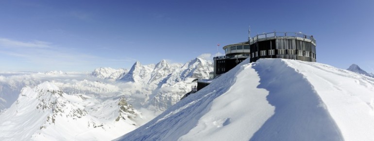 Auf 2.970 Metern befindet sich das 360°-Restaurant Piz Gloria.