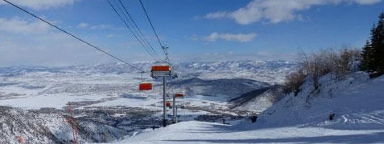 Der Orange Bubble Lift im größten Skigebiet der Welt: Park City