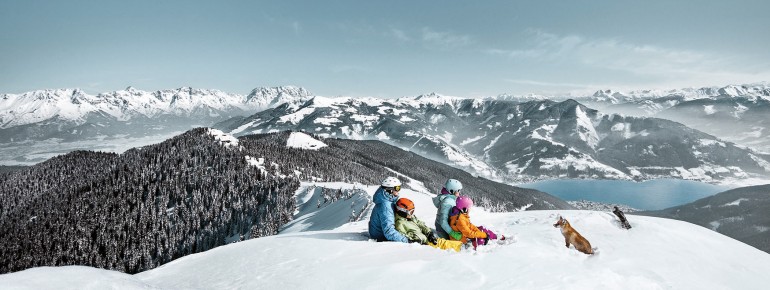 Skifahren mit Seeblick auf der Schmittenhöhe