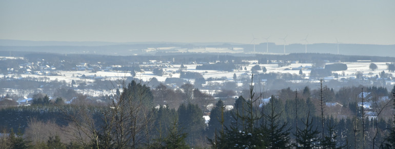 Gentle hills and windmills characterise the landscape of Ovifat ski resort.
