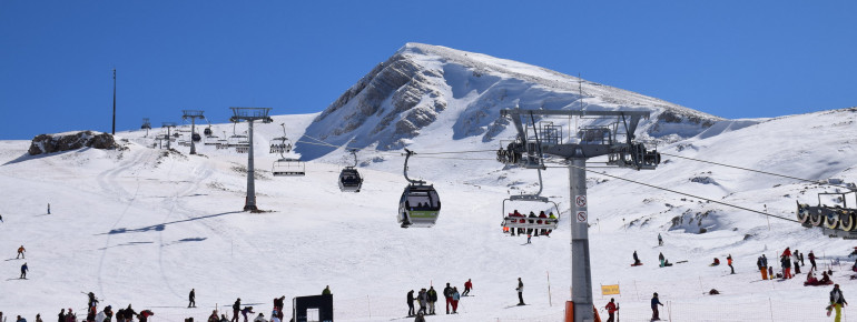 Skiing at Mount Parnassos at almost 2,500 metres altitude